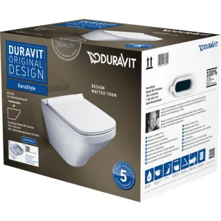DuraStyle Wand-WC Rimless® Set 45510900A1 weiss, mit WC-Sitz, spülrandlos