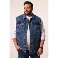 Men Plus Steppweste Jeansweste Knopfleiste