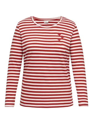 ONLY CARMAKOMA - CARBODIL L/S O-NECK BLOUSE JRS Barbados Cherry - Gr. - S-42/44