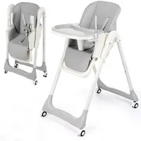 oyajia Kinderstuhl Stuhl Baby Kinderstuhl Klappbar kinderstuhl Mitwachsend Stuhl (Verstellbare Kinderstuhl wächst mit Ihrem Kind von 6 Monaten bis 3 Jahren), Babystuhl mit Tablett und 5-Punkt-Gurt, Einfach zu Reinigen
