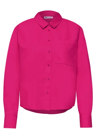 Street One - Langarm Bluse mit Hemdkragen aus Twill magenta dream - Gr. - 44