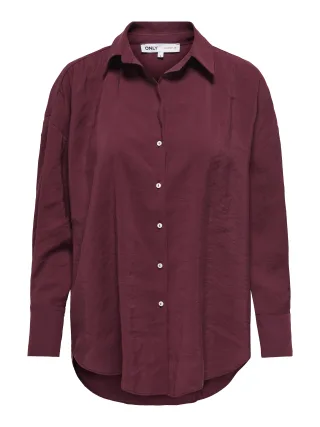 ONLY - ONLZAZIMA L/S LOOSE SHIRT WVN NOOS Burgundy - Gr. - XS