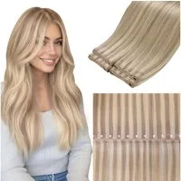 LuxusKollektion Echthaar-Extension Extensions Echthaar blond Weft 45cm-50G 1.6-butterfly weft-#18 613