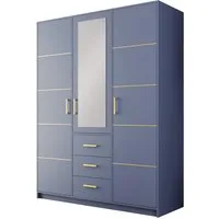 Compleo Kleiderschrank mit goldfarbenen Elementen und Kleiderstange ALEX II modische geräumige Garderobe