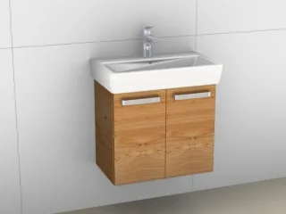 Artiqua 413 Waschtischunterschrank für Renova Compact 226160 Castello Eiche quer NB, 413-WU2T-K122-7 413-WU2T-K122-7134-426