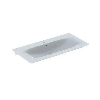 Geberit Renova Plan Möbel-Waschtisch 122200600 100 x 48 cm, weiß KeraTect, mit Hahnloch, mit Überlauf