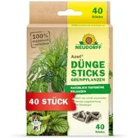 Neudorff Pflanzendünger Bio - Azet DüngeSticks für Grünpflanzen 40 Sticks, Bio Düngestäbchen für kräftig grüne Grünpflanzen und Palmen, Düngestäbchen Zimmerpflanzen aus natürlichen Rohstoffen
