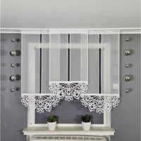 Gardinen by Justyna Schiebegardine 3er Gerade Paneel 2x Kugeln Girlande Komplett Set (5 St), Kräuselband, transparent, Fertiggardine,Voile,Panel gardine,Modern Styl