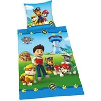 Herding Kinderbettwäsche 135x200cm Paw Patrol Hunde Superhelden, Renforcé, 2 teilig, Chase, Marshall, Skye, Rubble, Zuma und Everest, mit Reißverschluss