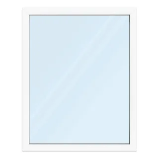 Fenster 120x150 cm, Kunststoff Profil aluplast IDEAL® 4000, Weiß, 1300x1100 mm, einteilig festverglast, 2-fach Verglasung, individuell konfigurieren