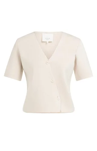 Yaya - Cardigan in Wickeloptik beige - Gr. - S
