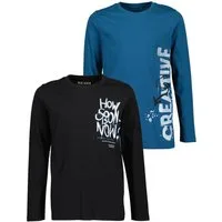 Blue Seven Langarmshirt (Packung, 2-tlg) Baumwolle mit coolen Streetart Drucken