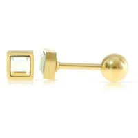 Made by Nami Paar Ohrstecker Damen Ohrstecker Quadratisch mit Edelstein aus 316L Edelstahl, aus Edelstahl – mit Edelstein – wasserfest – schlichte Eleganz