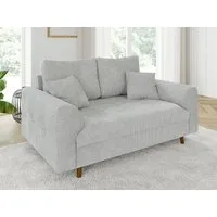 S-Style Möbel 2-Sitzer Sofa Kristian mit Braun Holzfüßen aus Chenille-Stoff, mit Wellenfederung