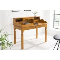 riess-ambiente Schreibtisch HEMINGWAY 115cm natur - Mango-Massivholz, honey finish, mit Schubladen (Einzelartikel, 1-St), Retro Sekretär - ideal für Arbeits- und Wohnzimmer oder Home Office