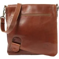 LECONI Umhängetasche Ledertasche Damen Handtasche Schultertasche Echt Leder LE3073, Auffälliger Überschlag - Fächer innen & außen - 29x29x6 cm