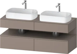 Duravit Qatego Konsolenwaschtischunterbau wandhängend Basalt Matt 1400x550x600 mm - QA4767043430000 QA4767043430000