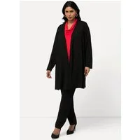 Ulla Popken Blusenjacke Indoorjacke 3D-Zackenmuster A-Linie V-Ausschnitt