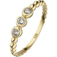 JOBO Fingerring Kugelring, 333 Gold mit 3 Zirkonia
