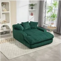 Celya Sofa Cord-Schlafsofa mit 3 Kissen,Bequemes Einzelsitz-Bodensofa,Loungesofa, für Wohnzimmer, Büro & Wohnung,grün