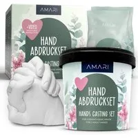 Amari Handabdruck-Set Geschenkidee für Paare - 3D Gipsabdruck, Komplettset, als romantisches Geschenk für Valentinstag, Jahrestag & Hochzeit