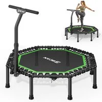 BCAN Fitnesstrampolin Trampolin Ø130cm, 250kg, T-Griff, 42 Seile, leise vibrationsarm, Ø 130 cm, (1 tlg)