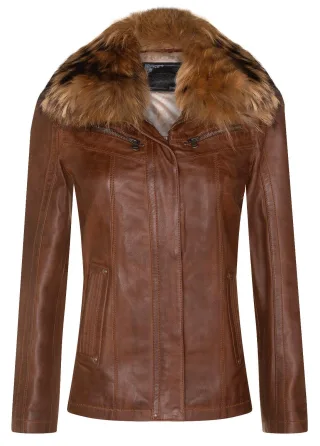 Damen Slim Fit Leder Parker Jacke-Millom