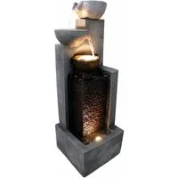 Arnusa Gartenbrunnen Großer Springbrunnen mit Beleuchtung Kaskade Wasserfall Krüge, 109cm Höhe