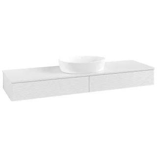 Villeroy und Boch Antao Waschtisch-Unterschrank K14110GF 160x19x50cm, Waschbeckenplattenfarbe Lack, glossy white lacquer