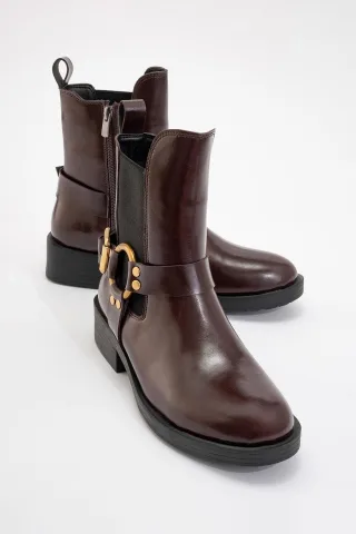 Stone Schnalle Reißverschluss Stiefelette