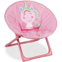 relaxdays Campingstuhl Faltbarer Moonchair für Kinder, Unicorn