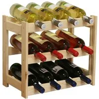Modo24 Weinregal Flaschenregal Holzregal Flaschenständer Varianten 12 bis 91 Flaschen, RW1 Getränkeregal, 3 Farben, FSC Holz Nachhaltig