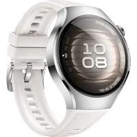 Watch 5 42mm (Soc-L19L), Smartwatch silber/weiß, Komposit-Armband in weiß, Gehäuse aus Edelstahl