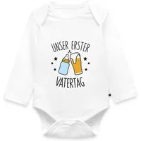 Spreadshirt Langarmbody Unser Erster Vatertag Partner Look Papa Baby Vater Tages Baby Body Lan (1-tlg)