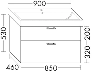Burgbad Waschtischunterschrank zu Keramik Sys30 PG4 Sana 530x850x460 Weiß Hochglanz, WUUE085F3359 WUUE085F3359