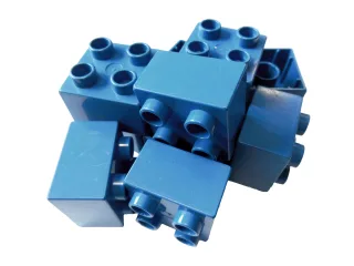 10x Lego Duplo Steine [4 Noppen (2x2)] blau