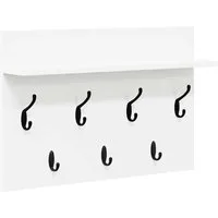 vidaXL Regal Wandmontierter nachttisch Wandhalterung Weiß 60 x 40 x 12 cm, 1-tlg.