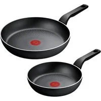Tefal Pfannen-Set Recycled On, Induktion, Ø 24/28 cm, Aluminium (Set, 2-tlg., je 1 Pfanne Ø 24/28 cm), aus 100% recyceltem Aluminium, Antihaftversiegelung, Thermo-Signal