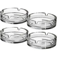 WestCraft Aschenbecher Glasaschenbecher SMOKER, Klassischer Tisch-Aschenbecher aus Glas, hochwertig - für 4 Zigaretten - Rund, transparent - In- & Outdoor