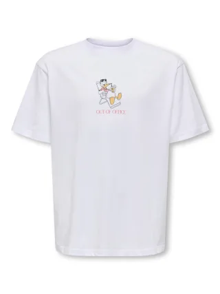 KIDS ONLY - OSJDONALD DUCK LIFE RLX SS LIC TEE Bright White - Gr. - 140