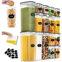 AKKEE Vorratsdose 16 Stück Vorratsdosen mit Deckel Luftdicht, BPA-frei, (16-tlg), Plastik Aufbewahrungsbox mit Deckel Luftdicht