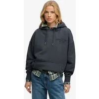 Superdry Kapuzensweatshirt Luxe Casual Emb Relaxed Hood Baumwolle, oversize