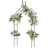 COSTWAY Rosenbogen, Metall, Rankgitter, Gartenbogen, 125 x 39 x 287 cm