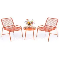 COSTWAY Balkonset, (3-tlg), Rattan Gartenmöbel Set für 2 personen Terrasse