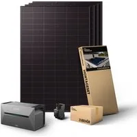 Kleines Kraftwerk Balkonkraftwerk, 2000 W, Monokristallin, (Flachdach/Garten, Solaranlage Komplettset mit Speicher), 4 x 500W, Anker Solarbank 3 Pro, Wechselrichter