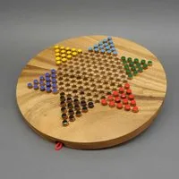 ROMBOL Denkspiele Spiel HALMA XL - großes, klappbares Steckspiel, Brettspiel, Holzspiel