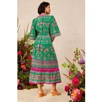 Love & Roses Midikleid Love & Roses Midikleid mit Zackenlitze, Regular (1-tlg)