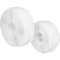 mumbi Klettband 2 m Klettband zum Aufnähen, Klettverschluss Set 20 mm, Weiss