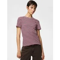 pieces Kurzarmshirt PCRUKA SS TOP JRS NOOS BC mit gerippter Struktur