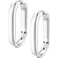 THIORA Paar Creolen Creolen »Helia« Damen, Edelstahl 18k vergoldet, wasserfest, wasserfest, hypoallergen, 25 x 15 mm